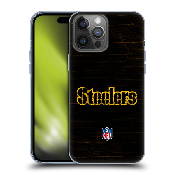 NFL Pittsburgh Steelers Logo Distressed Look Soft Gel Case for Apple iPhone 14 Pro Max