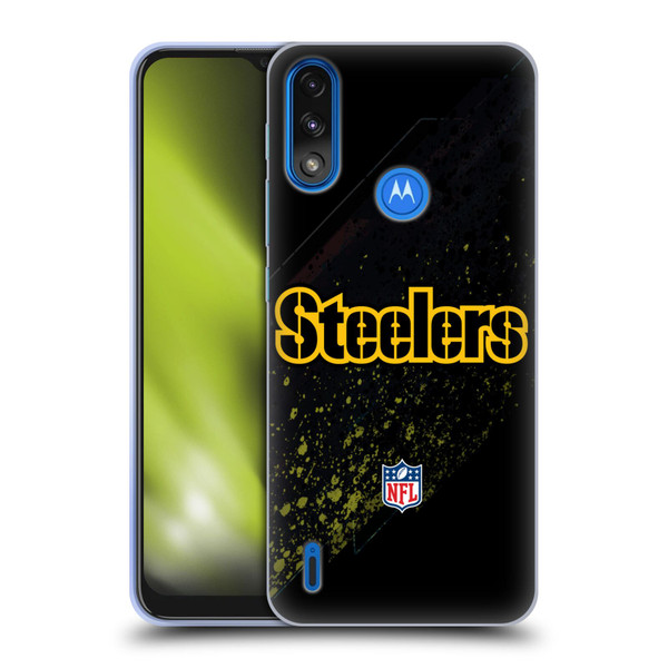 NFL Pittsburgh Steelers Logo Blur Soft Gel Case for Motorola Moto E7 Power / Moto E7i Power