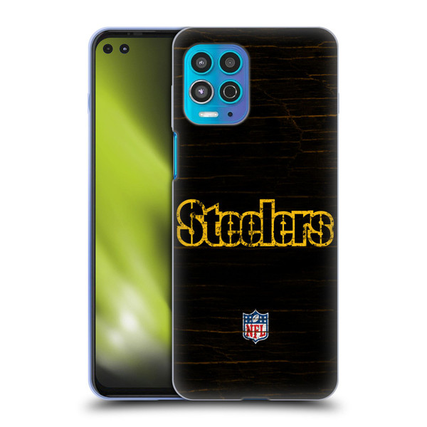 NFL Pittsburgh Steelers Logo Distressed Look Soft Gel Case for Motorola Moto G100
