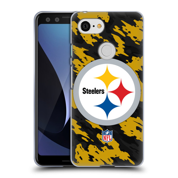 NFL Pittsburgh Steelers Logo Camou Soft Gel Case for Google Pixel 3
