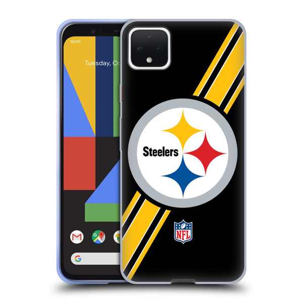 NFL Pittsburgh Steelers Logo Stripes Soft Gel Case for Google Pixel 4 XL