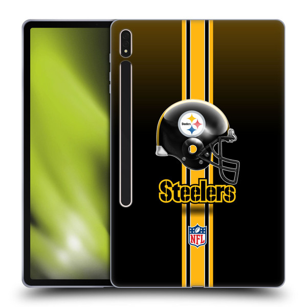 NFL Pittsburgh Steelers Logo Helmet Soft Gel Case for Samsung Galaxy Tab S8 Plus