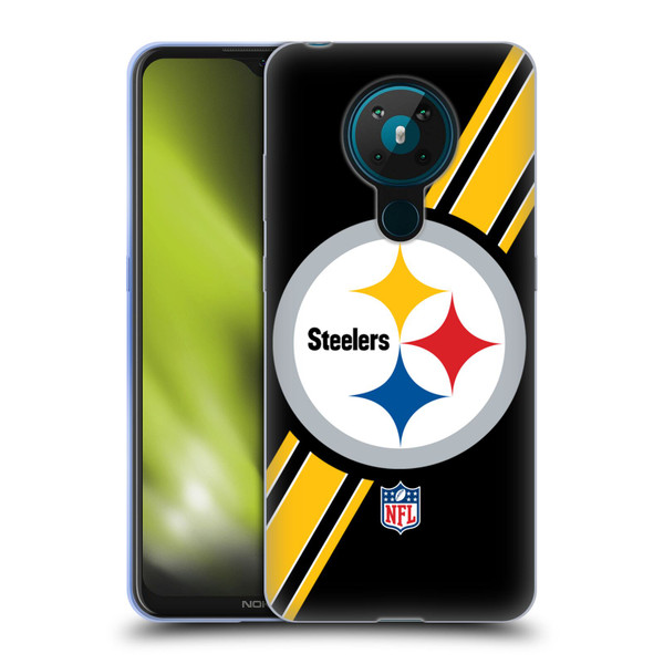 NFL Pittsburgh Steelers Logo Stripes Soft Gel Case for Nokia 5.3