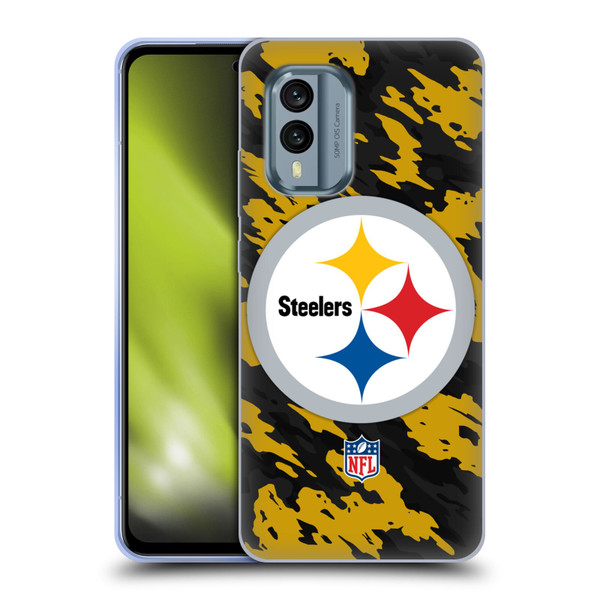 NFL Pittsburgh Steelers Logo Camou Soft Gel Case for Nokia X30