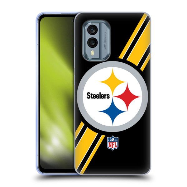 NFL Pittsburgh Steelers Logo Stripes Soft Gel Case for Nokia X30