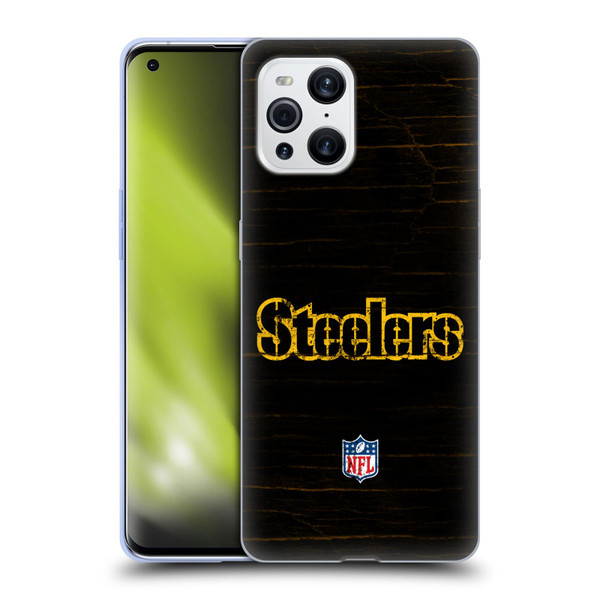 NFL Pittsburgh Steelers Logo Distressed Look Soft Gel Case for OPPO Find X3 / Pro