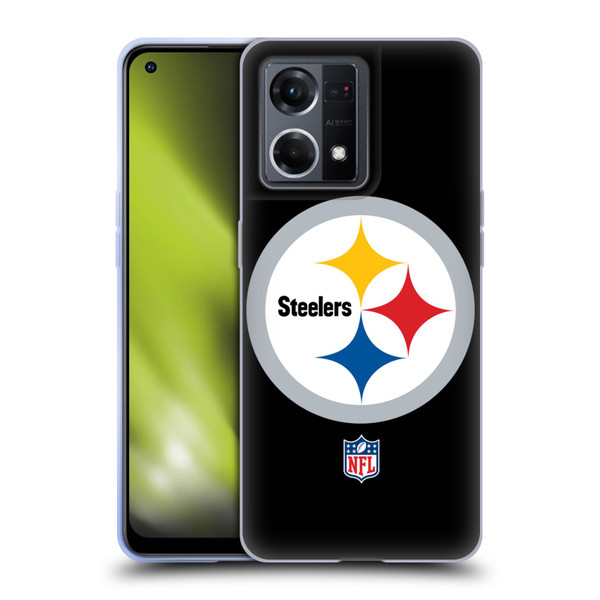NFL Pittsburgh Steelers Logo Plain Soft Gel Case for OPPO Reno8 4G