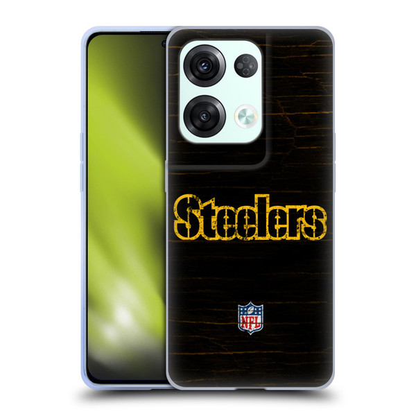 NFL Pittsburgh Steelers Logo Distressed Look Soft Gel Case for OPPO Reno8 Pro