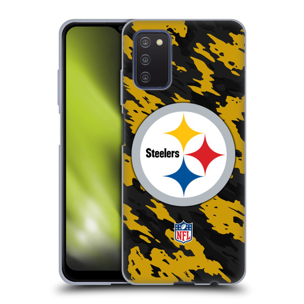 NFL Pittsburgh Steelers Logo Camou Soft Gel Case for Samsung Galaxy A03s (2021)