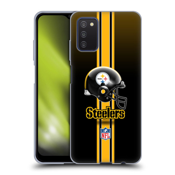 NFL Pittsburgh Steelers Logo Helmet Soft Gel Case for Samsung Galaxy A03s (2021)