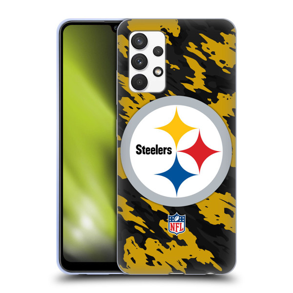 NFL Pittsburgh Steelers Logo Camou Soft Gel Case for Samsung Galaxy A32 (2021)