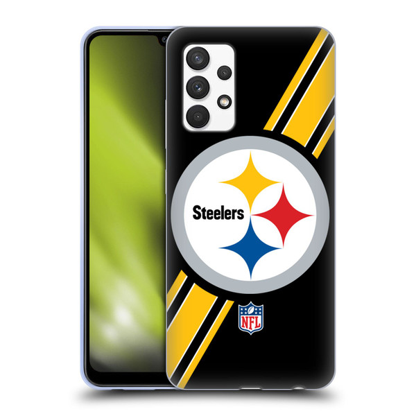 NFL Pittsburgh Steelers Logo Stripes Soft Gel Case for Samsung Galaxy A32 (2021)