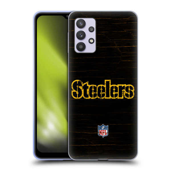 NFL Pittsburgh Steelers Logo Distressed Look Soft Gel Case for Samsung Galaxy A32 5G / M32 5G (2021)