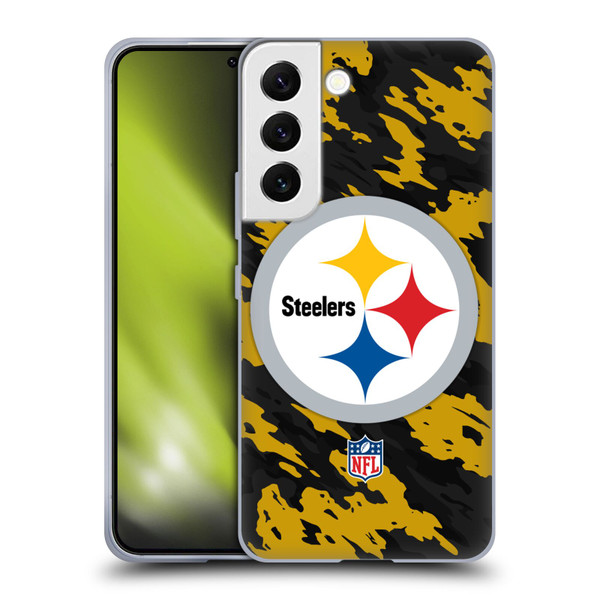 NFL Pittsburgh Steelers Logo Camou Soft Gel Case for Samsung Galaxy S22 5G