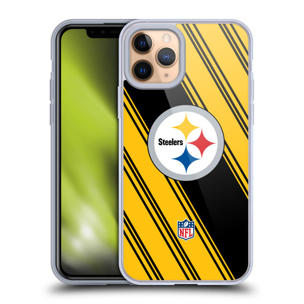 NFL Pittsburgh Steelers Artwork Stripes Soft Gel Case for Apple iPhone 11 Pro