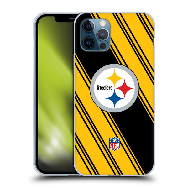 NFL Pittsburgh Steelers Artwork Stripes Soft Gel Case for Apple iPhone 12 / iPhone 12 Pro