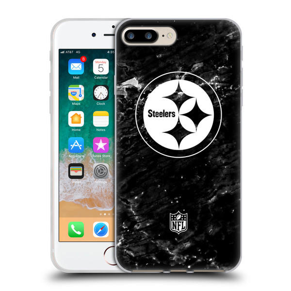 NFL Pittsburgh Steelers Artwork Marble Soft Gel Case for Apple iPhone 7 Plus / iPhone 8 Plus