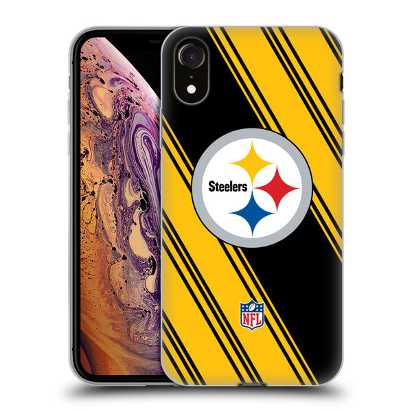 NFL Pittsburgh Steelers Artwork Stripes Soft Gel Case for Apple iPhone XR