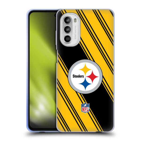 NFL Pittsburgh Steelers Artwork Stripes Soft Gel Case for Motorola Moto G52