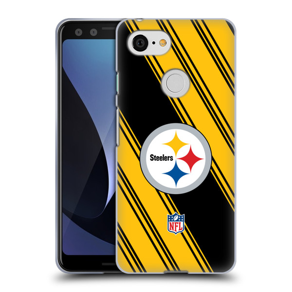 NFL Pittsburgh Steelers Artwork Stripes Soft Gel Case for Google Pixel 3