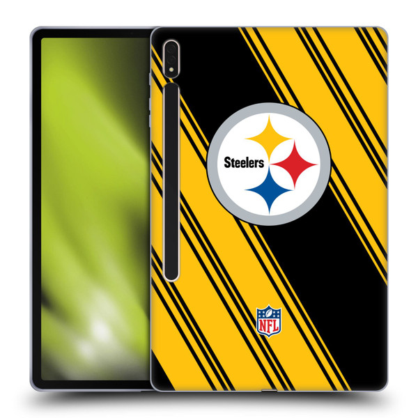 NFL Pittsburgh Steelers Artwork Stripes Soft Gel Case for Samsung Galaxy Tab S8 Plus