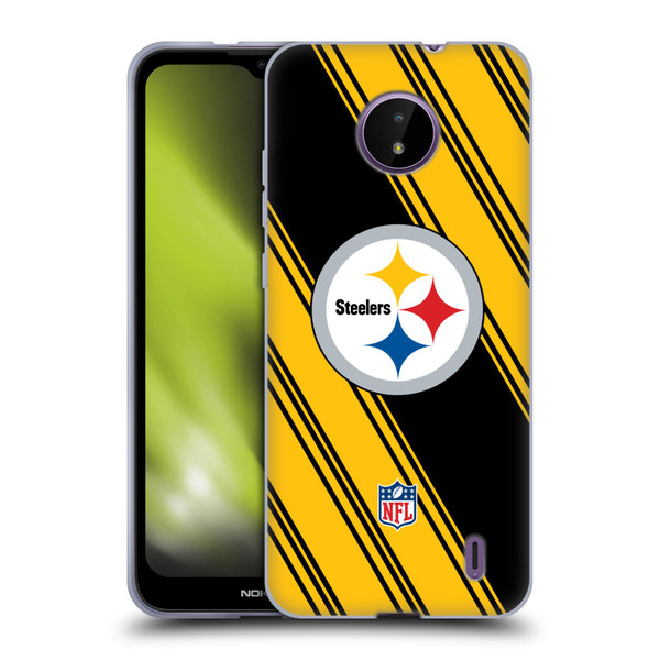 NFL Pittsburgh Steelers Artwork Stripes Soft Gel Case for Nokia C10 / C20
