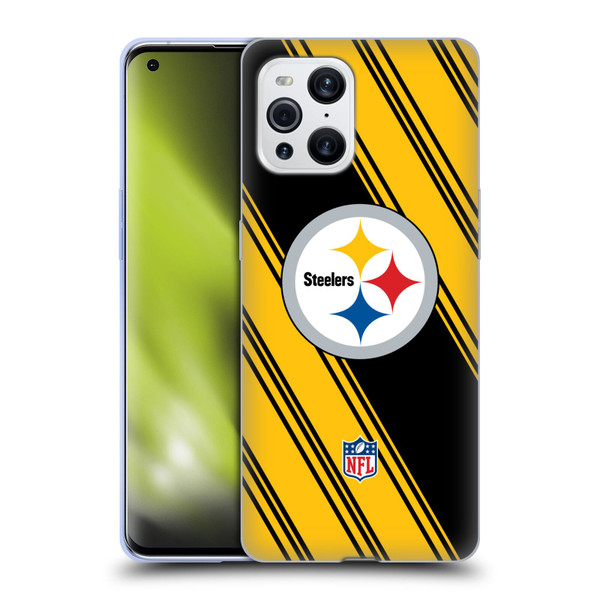 NFL Pittsburgh Steelers Artwork Stripes Soft Gel Case for OPPO Find X3 / Pro