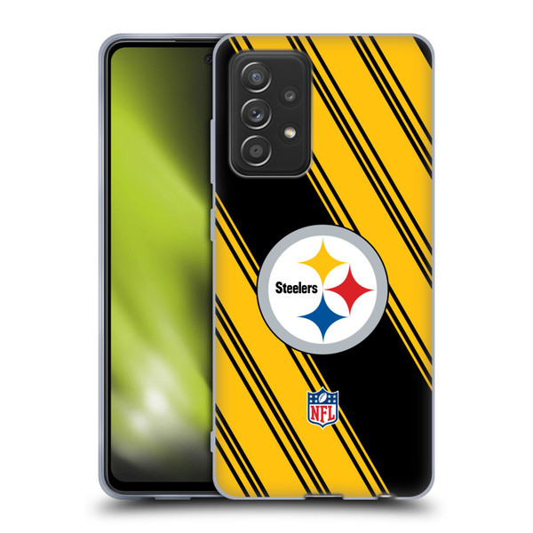 NFL Pittsburgh Steelers Artwork Stripes Soft Gel Case for Samsung Galaxy A52 / A52s / 5G (2021)