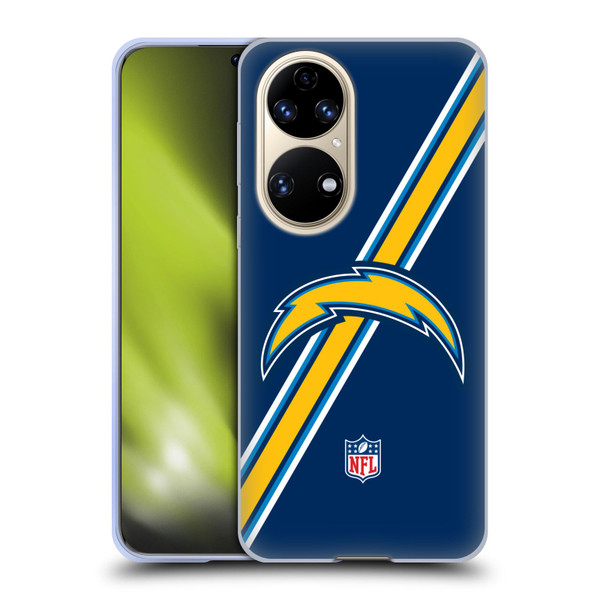NFL Los Angeles Chargers Logo Stripes Soft Gel Case for Huawei P50