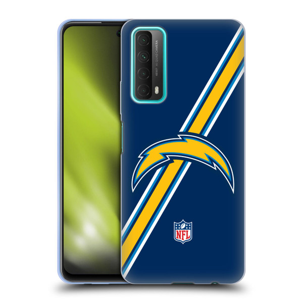 NFL Los Angeles Chargers Logo Stripes Soft Gel Case for Huawei P Smart (2021)