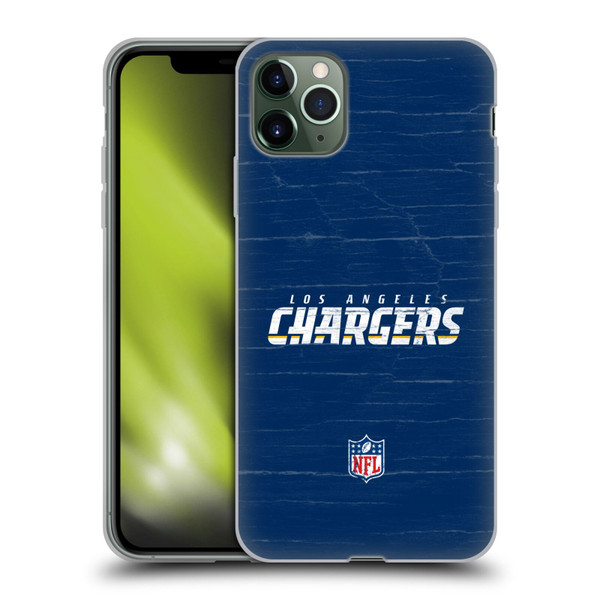 NFL Los Angeles Chargers Logo Distressed Look Soft Gel Case for Apple iPhone 11 Pro Max