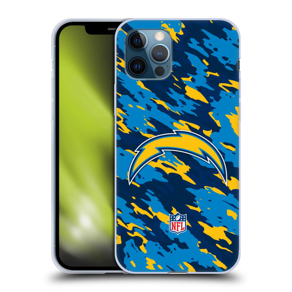 NFL Los Angeles Chargers Logo Camou Soft Gel Case for Apple iPhone 12 / iPhone 12 Pro