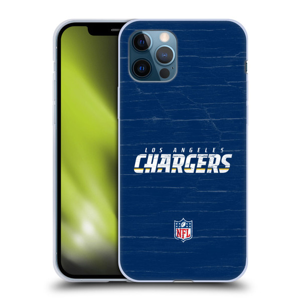 NFL Los Angeles Chargers Logo Distressed Look Soft Gel Case for Apple iPhone 12 / iPhone 12 Pro