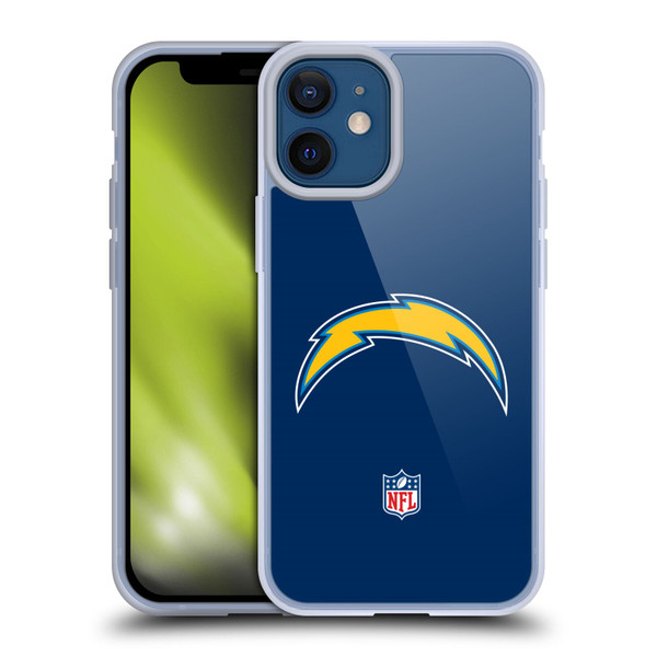 NFL Los Angeles Chargers Logo Plain Soft Gel Case for Apple iPhone 12 Mini