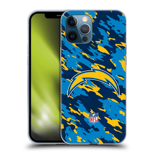NFL Los Angeles Chargers Logo Camou Soft Gel Case for Apple iPhone 12 Pro Max