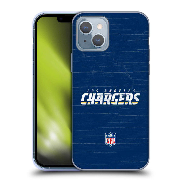 NFL Los Angeles Chargers Logo Distressed Look Soft Gel Case for Apple iPhone 14