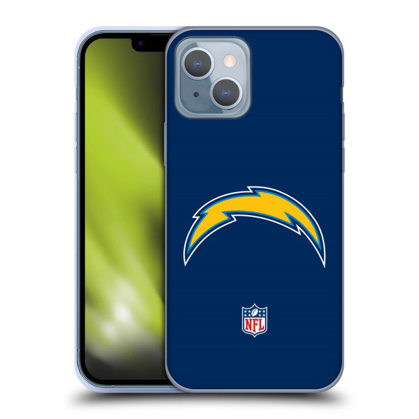NFL Los Angeles Chargers Logo Plain Soft Gel Case for Apple iPhone 14