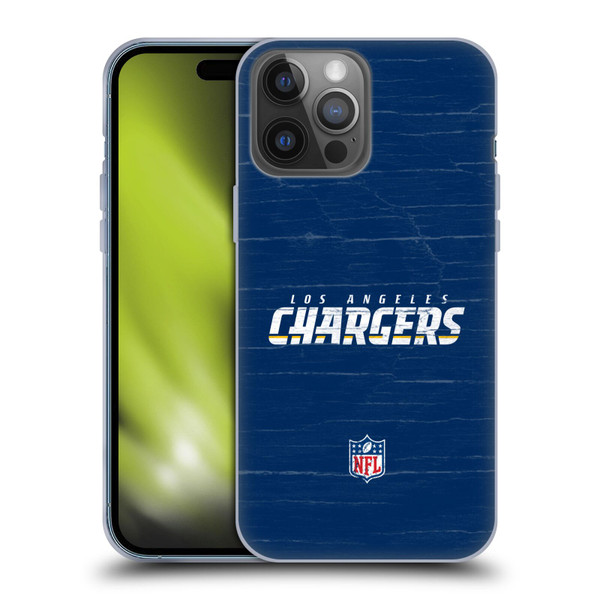 NFL Los Angeles Chargers Logo Distressed Look Soft Gel Case for Apple iPhone 14 Pro Max