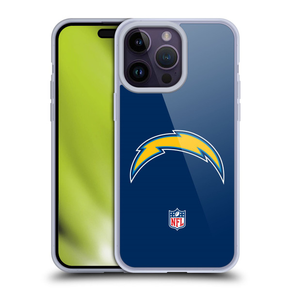 NFL Los Angeles Chargers Logo Plain Soft Gel Case for Apple iPhone 14 Pro Max