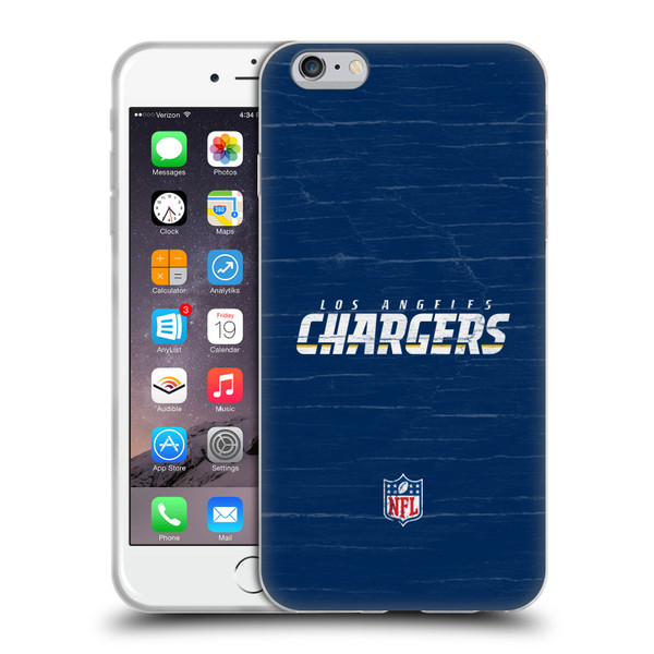 NFL Los Angeles Chargers Logo Distressed Look Soft Gel Case for Apple iPhone 6 Plus / iPhone 6s Plus