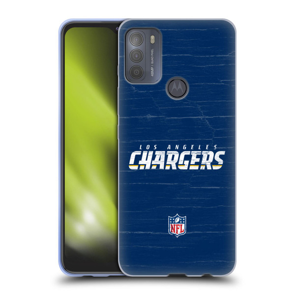 NFL Los Angeles Chargers Logo Distressed Look Soft Gel Case for Motorola Moto G50
