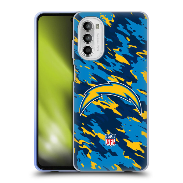 NFL Los Angeles Chargers Logo Camou Soft Gel Case for Motorola Moto G52