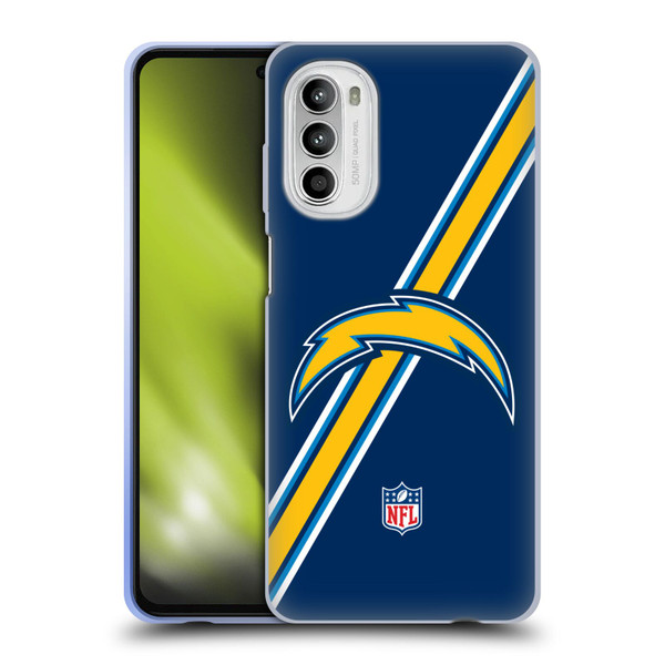 NFL Los Angeles Chargers Logo Stripes Soft Gel Case for Motorola Moto G52