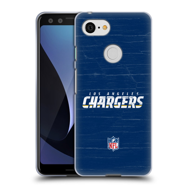 NFL Los Angeles Chargers Logo Distressed Look Soft Gel Case for Google Pixel 3