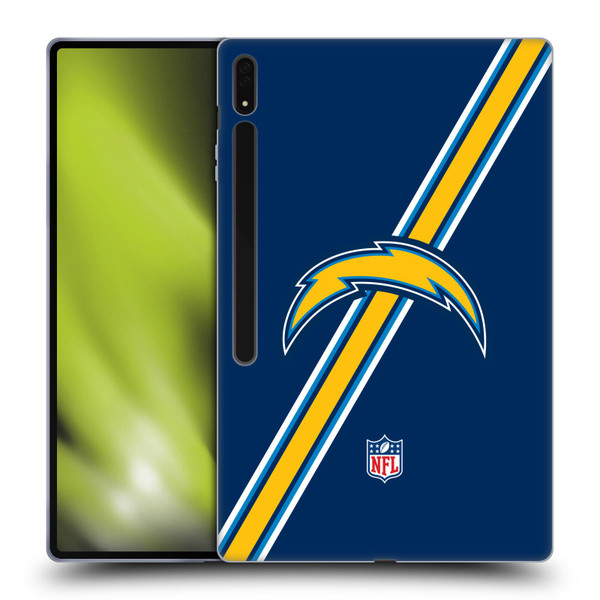 NFL Los Angeles Chargers Logo Stripes Soft Gel Case for Samsung Galaxy Tab S8 Ultra