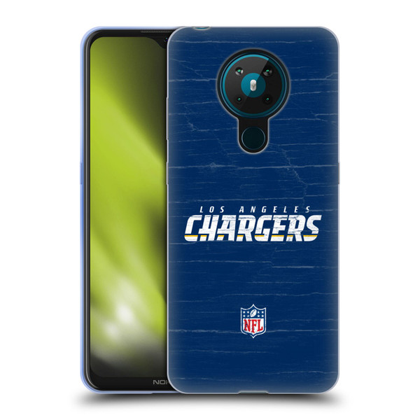 NFL Los Angeles Chargers Logo Distressed Look Soft Gel Case for Nokia 5.3