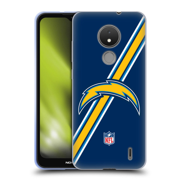 NFL Los Angeles Chargers Logo Stripes Soft Gel Case for Nokia C21