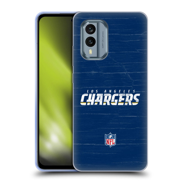 NFL Los Angeles Chargers Logo Distressed Look Soft Gel Case for Nokia X30