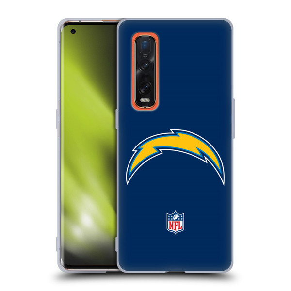 NFL Los Angeles Chargers Logo Plain Soft Gel Case for OPPO Find X2 Pro 5G