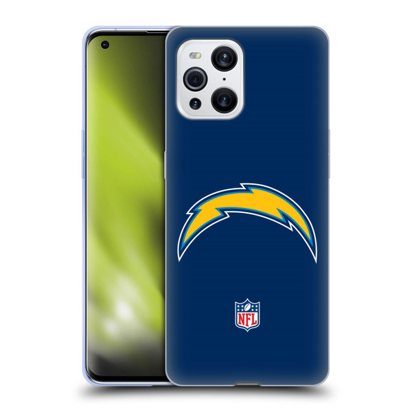 NFL Los Angeles Chargers Logo Plain Soft Gel Case for OPPO Find X3 / Pro